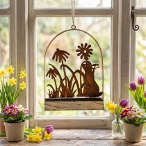 Artikel Paasdecoratie roest konijntjes decoratie hangende decoratie metaal 20×5×29,5cm