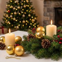 Artikel Kerstbal kunststof goud 6cm 12 st
