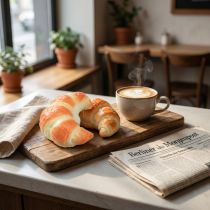 Artikel Misleidend realistische decoratieve croissants, kunstmatige bakwaren 10 cm, voedseldecoratieset van 2 voor etalages en showrooms