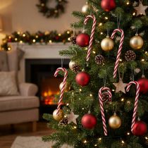 Artikel Kerstboomdecoratie snoepriet 18cm 12st