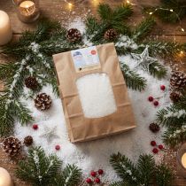 Artikel Decoratieve sneeuwwitte maïs 100% biobased materiaal 40g