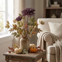 Artikel Kunstchrysant 2 bloemen paars Ø5/11cm L70cm