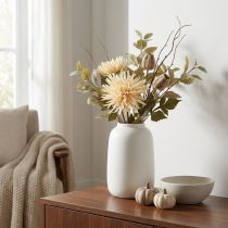 Artikel Chrysant crème kunstbloem met 2 bloemen L70cm