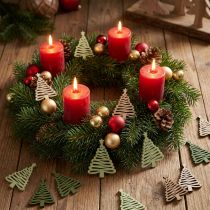 Artikel Strooikerstkerst dennenster groen 3x4,5cm 72 st