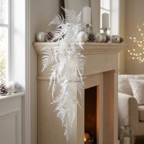 Artikel Asperges kunst aspergevaren wit glitter winterdecoratie 105cm