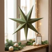 Artikel Sterdecoratie Kerstster Papier Jute Groen 60cm Raamdecoratie
