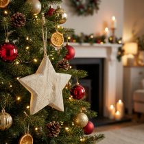 Artikel Houten ster, natuurlijk kerstversiering, Ø13,5cm, FSC hout
