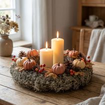 Artikel Natuurlijke moskrans grijs Ø30cm - Decoratieve krans voor tafel- en deurdecoratie, herfst- en kerstdecoratie