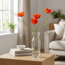 Artikel Klaprozen kunst kunstbloemen oranje 58cm–74cm 3st