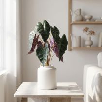 Artikel Alocasia arrow bladgroen, violet kunstplant H48cm