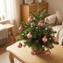 Artikel Mini kerstbal oudroze glazen bollen Ø2,5cm 22 stuks