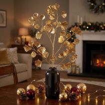 Artikel Gingko tak decoratieve kunstplant brons glitter 84cm