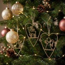 Artikel Kerstboomversiering hart metalen hartjes decoratie goud 12cm 6st