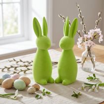 Artikel Konijntjes met fluweelachtige afwerking, appelgroen, paastafeldecoratie, 8×10×29 cm, 2 stuks