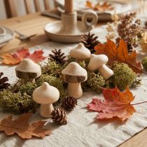 Artikel Decoratie met mini-paddenstoelen van hout, naturel met schors, Ø2 cm, 36 stuks
