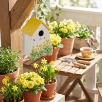 Artikel Decoratief vogelhuisje met bloemenpatroon voor binnen en op het balkon, 21 cm