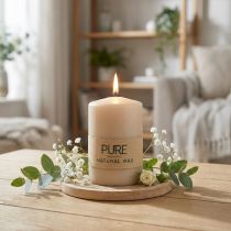 Artikel PURE stompkaars Beige Wenzel kaarsen 90/60mm