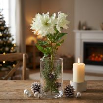 Artikel Kerstroos Kunstmatige Sneeuwroos Decoratie Zijden Bloemen 36cm
