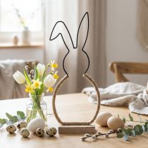 Artikel Paashaas tafeldecoratie Paasdraad boho decoratie konijntje 32cm
