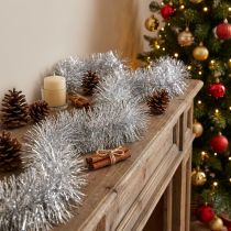 Artikel Sprankelende zilveren klatergoudslinger 270 cm – perfect voor feestelijke decoraties – veelzijdig