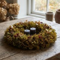 Artikel Decoratieve kunstmoskrans met hanger bruingroen Ø30cm
