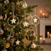 Artikel Hangdecoratie kerstboomversiering ster H38cm 3 st
