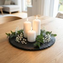 Artikel Natuurleisteen bord rond stenen dienblad zwart Ø30cm 2 st