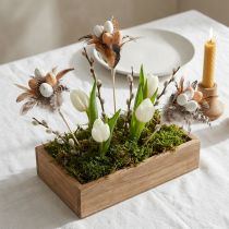 Artikel Kunstmatige kwarteleieren, decoratieve veren op een stokje, 36 cm, 12 stuks
