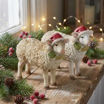 Artikel Kerstfiguren schapen met muts en sjaal L16cm 2 stuks