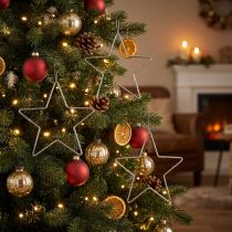 Artikel Decoratieve Ster Kerstdecoratie Zilver Hangend Ø15cm Set van 6