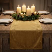 Artikel Tafellint fluwelen tafelloper goudbruin decoratiestof 28×270cm voor tafeldecoratie