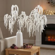 Artikel Decoratieve tak treurwilg winterdecoratie wit glitter 82cm 2st