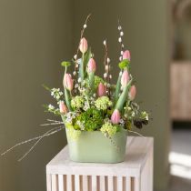 Artikel Plantenbak ovaal groen kunststof 20×10×11cm 3 stuks