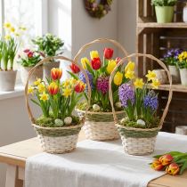 Artikel Bloemenmand Henkel Natuurlijk Groen Grijs Wit Ø18–26cm Set van 3
