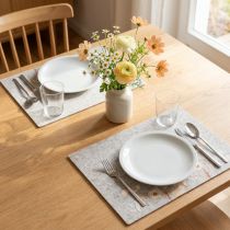 Artikel Vilten placemats met bloemenmotief – stijlvolle placemats voor natuurlijke tafeldecoratie 45x35cm 2 stuks