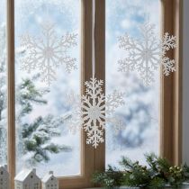 Artikel Sneeuwvlokdecoratie ijskristal om op te hangen 18×20cm 4st