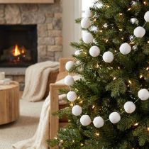 Artikel Kerstboomdecoratie sneeuwbalslinger decoratie wit 185cm