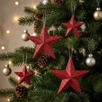 Artikel Glitterster rood mix 9,5/5cm 18 st