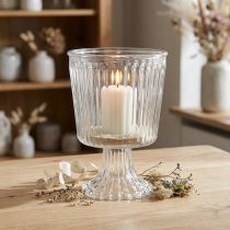 Artikel Lantaarn glazen beker gecanneleerde glasdecoratie Ø11,5cm H15cm