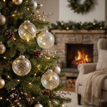 Artikel Kerstballen glas helder Kerstboomballen Ø10cm 3st