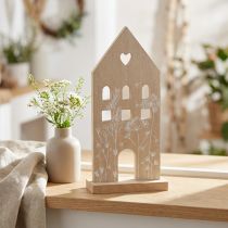 Artikel Houten huis decoratieve huistafelstandaard hout 28,5cm