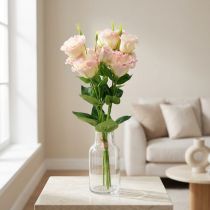 Artikel Kunstbloemen Eustoma Lisianthus roze crème 52cm 5 st
