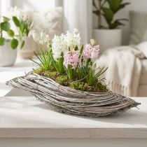 Artikel Golvende rotan plantenbak, naturel wit, 40x14x6cm