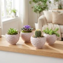 Artikel Kleine keramische kommen in roze spiraaldecor Ø9cm 4st