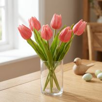 Artikel Hoogwaardige tulpbloem, levensechte replica voor tafelvazen, 21 cm, 6 stuks