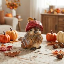 Artikel Decoratief vogelbeeldje met rode appelmuts, herfstdecoratie, 13 cm