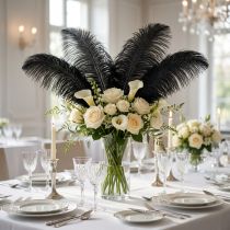 Artikel Struisvogelveren Decoratie Zwarte Veren 32-35cm 4 st