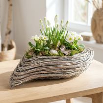 Artikel Plantenbootplant golf rotan naturel wit 45x16cm