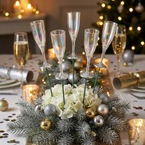 Artikel Mini champagneglas oudejaarsdecoratie om op te plakken 7,5 cm 24 st