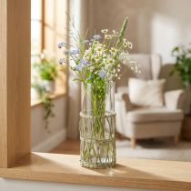 Artikel Glazen vaas cilinder gevlochten grassen decoratieve vaas Ø8cm H21.5cm